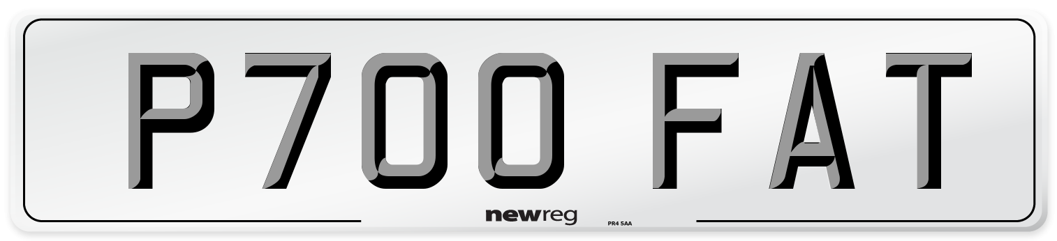 P700 FAT Number Plate from New Reg